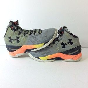 Under Armour Curry 2 Iron Sharpens Iron, 1259007-035, Grey/Orange, Mens Size 8.5